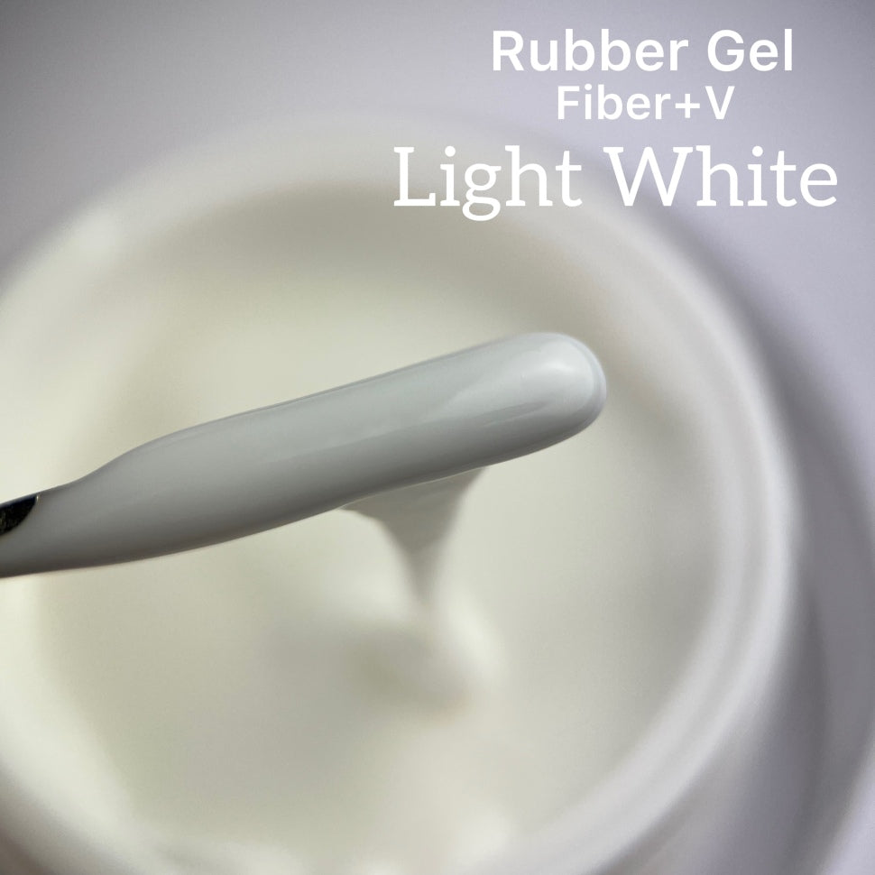 Gel in fibra di gomma + V - Bianco chiaro 15-50ml di Trendnails