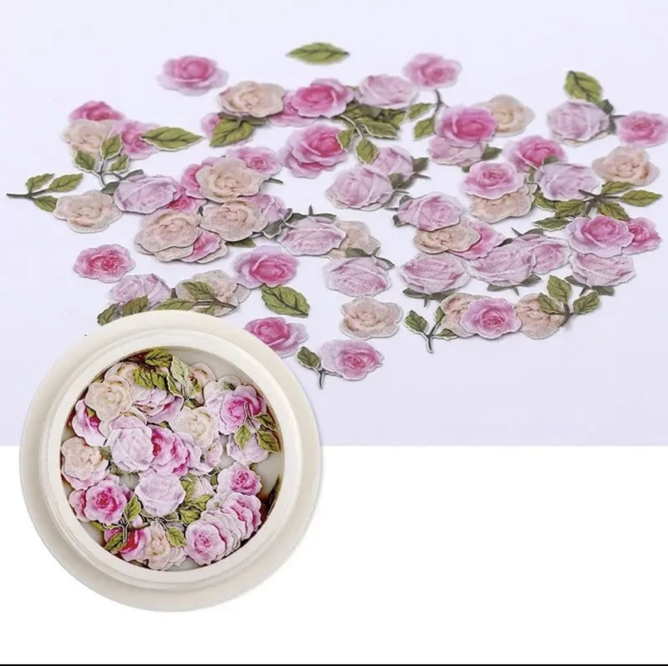 Nail Art Metallic Roses