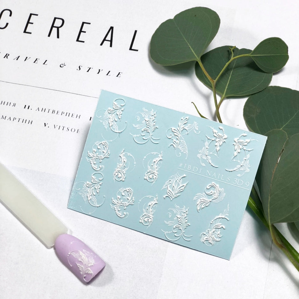 Sticker VENZEL 3D 9 white IBDI Nails
