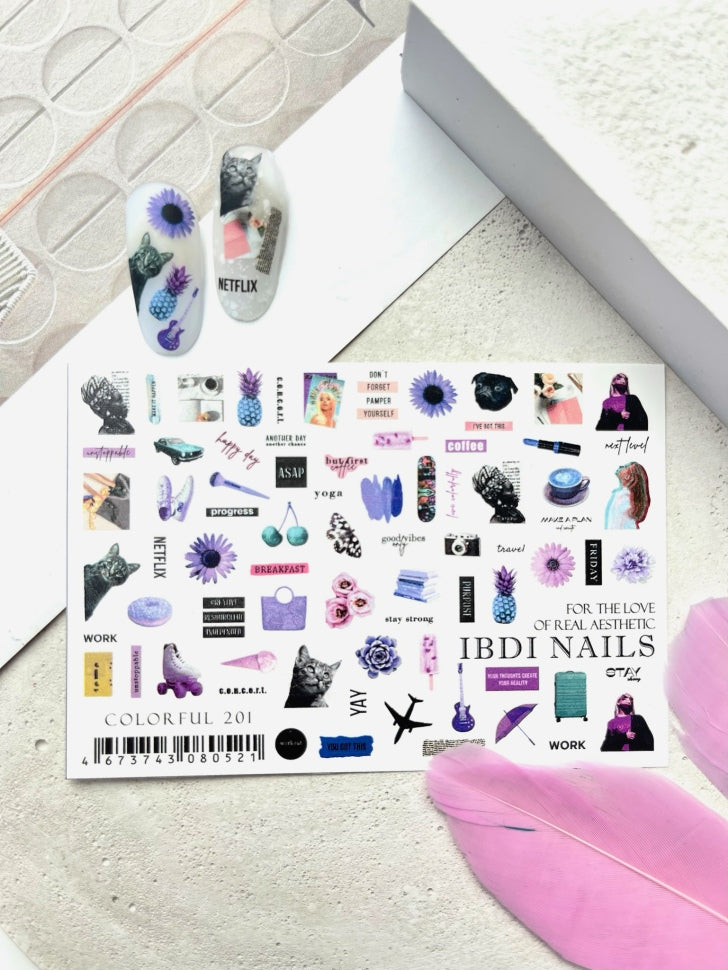 Stickers COLORFUL 201 from IBDI Nails