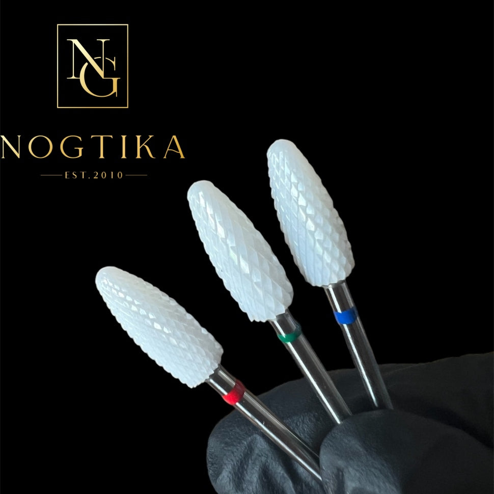 Фрезерная насадка керамическая мелкая, средняя и грубая от NOGTIKA