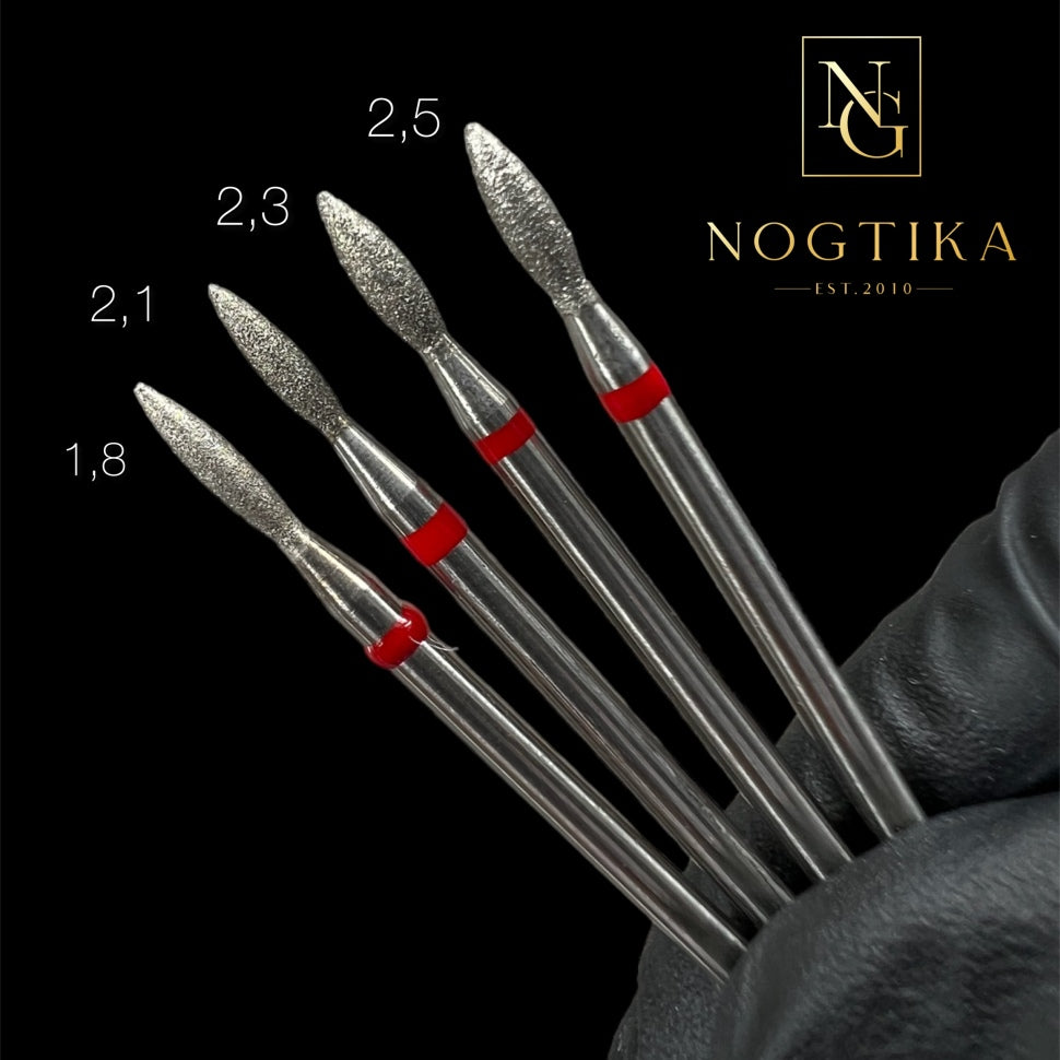 Flame bit from NOGTIKA diamond red 1.2mm-2.5mm