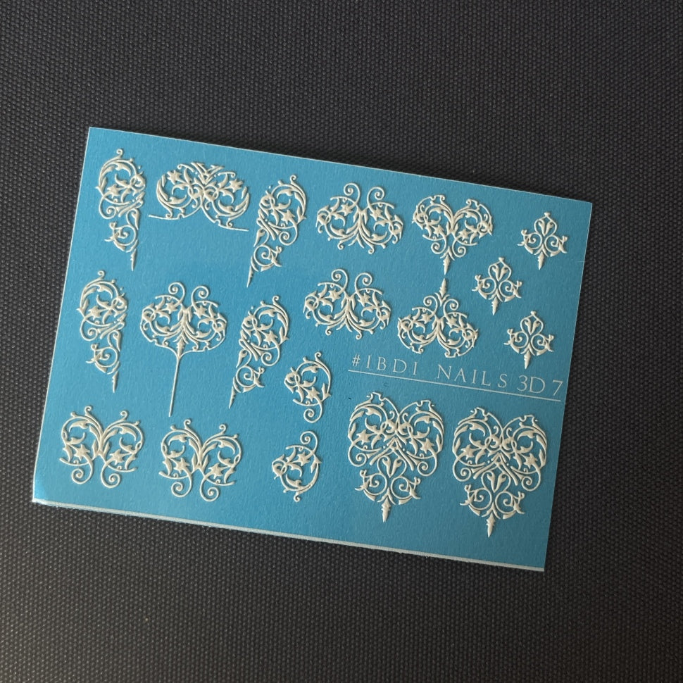 Sticker VENZEL 3D 7 white IBDI Nails