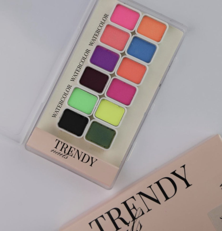 Aquarell НЕОН цвета (12 цветов) от Trendy Nails