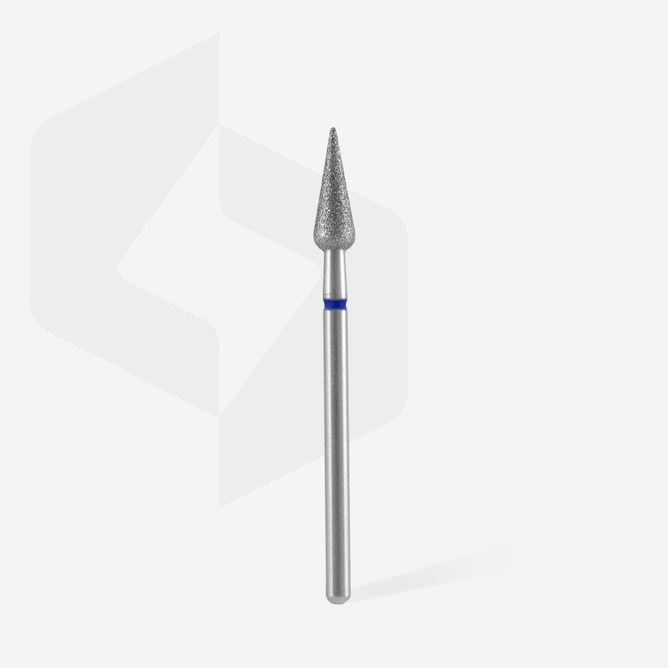 Milling cutter attachment pointed pear diamond bit medium (blue) 4mm working part 12 mm from STALEKS