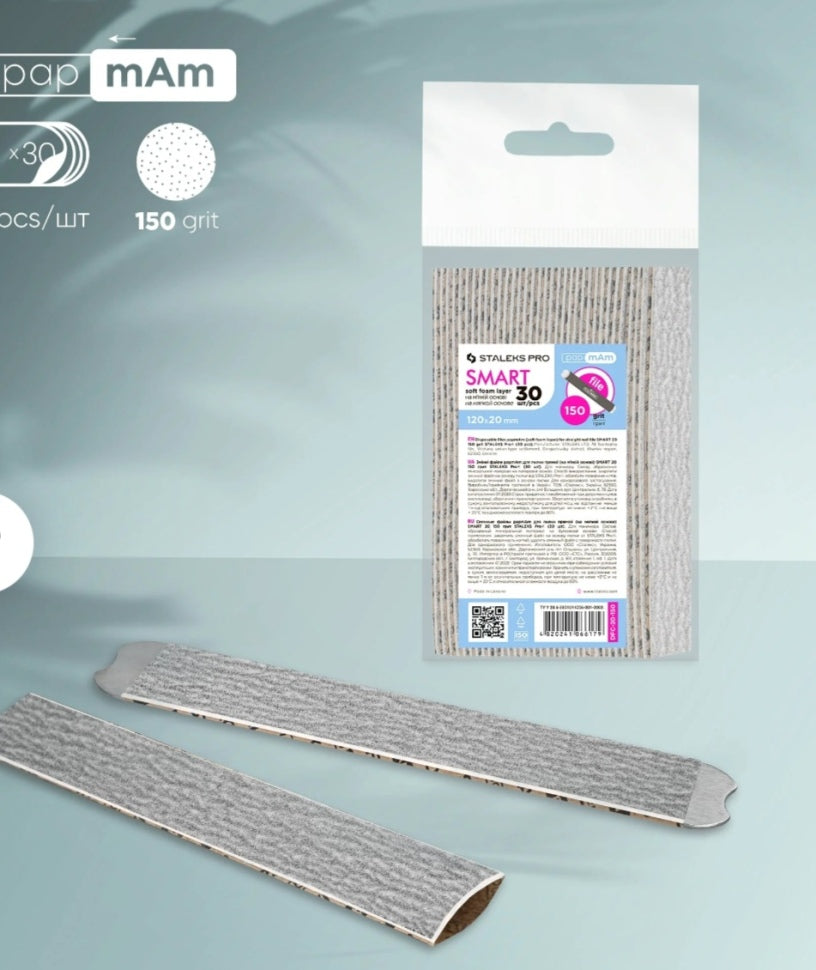 30 custodie usa e getta morbide con supporto in schiuma (150-240 grana) PAPMAM STALEKS PRO