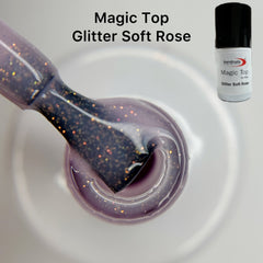 Magic Top No Wipe Versiegler Glitter Soft Rose 12ml von Trendnails TPO/HEMA-free