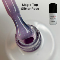 Magic Top No Wipe Versiegler Glitter Rose 12ml von Trendnails TPO/HEMA-free