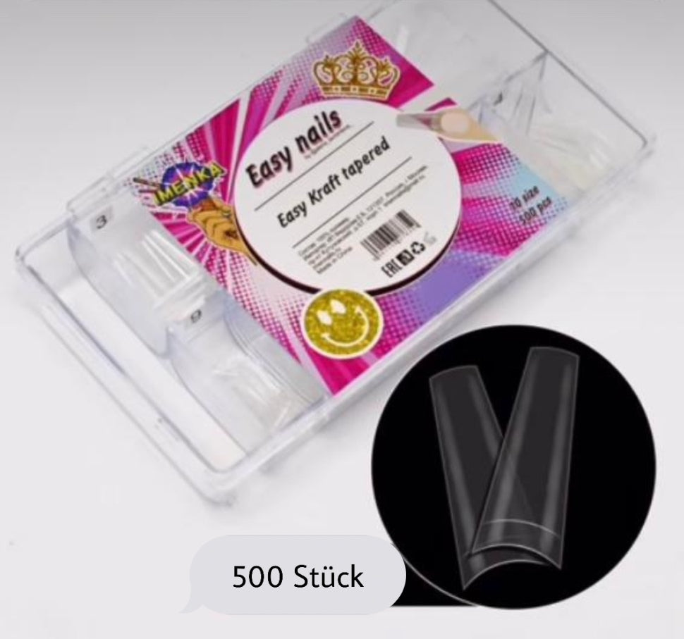Easy Kraft 'tapered' Nails Gel-Tips clear 500 pcs. by Imenka