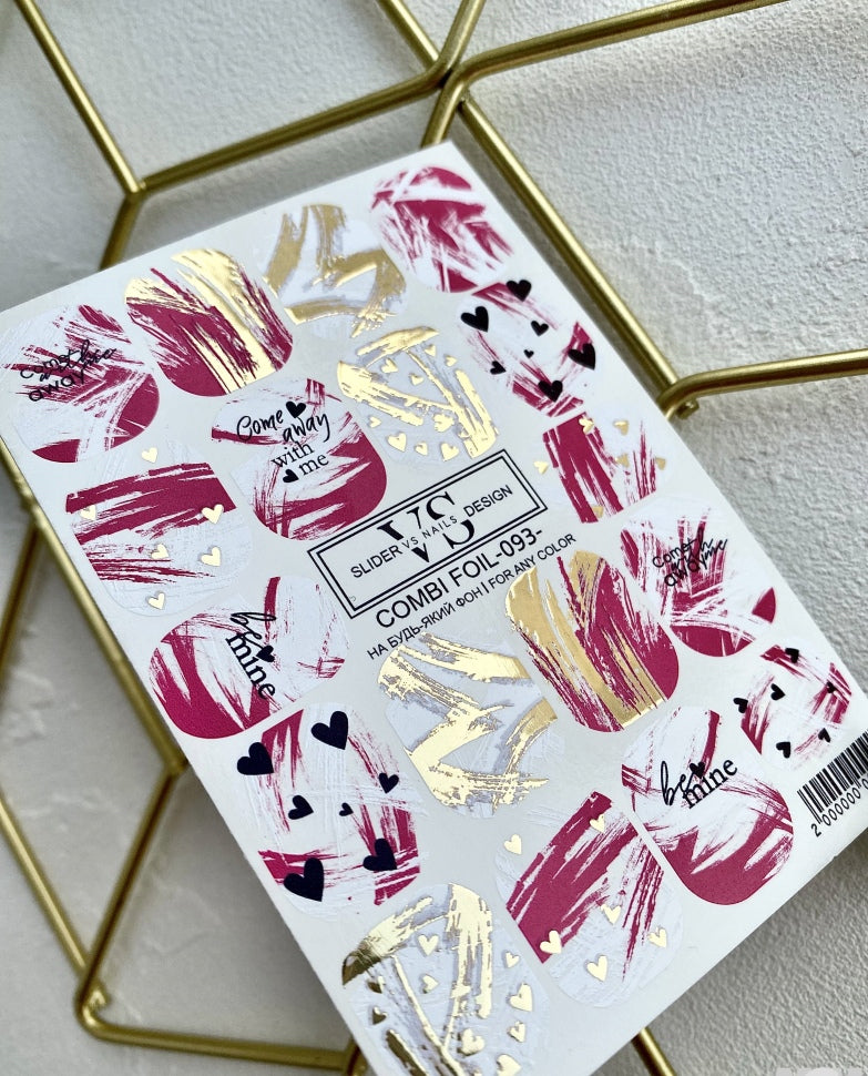 Slider con pellicola (adesivi solubili in acqua) di VS Nails 93 COMBI FOIL