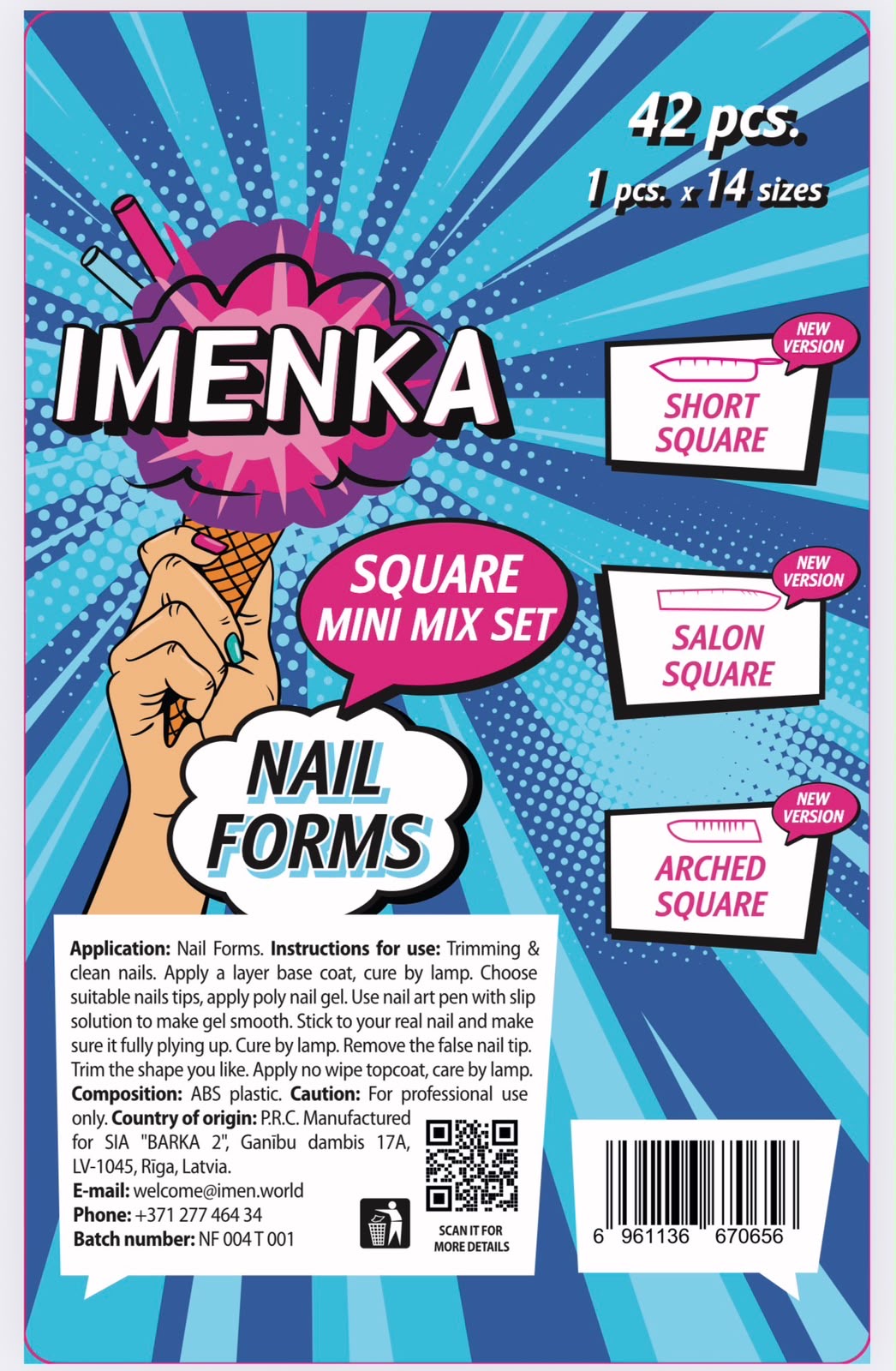 Nail Forms "Square Mini  Mix" 140 Stk.  von Imenka