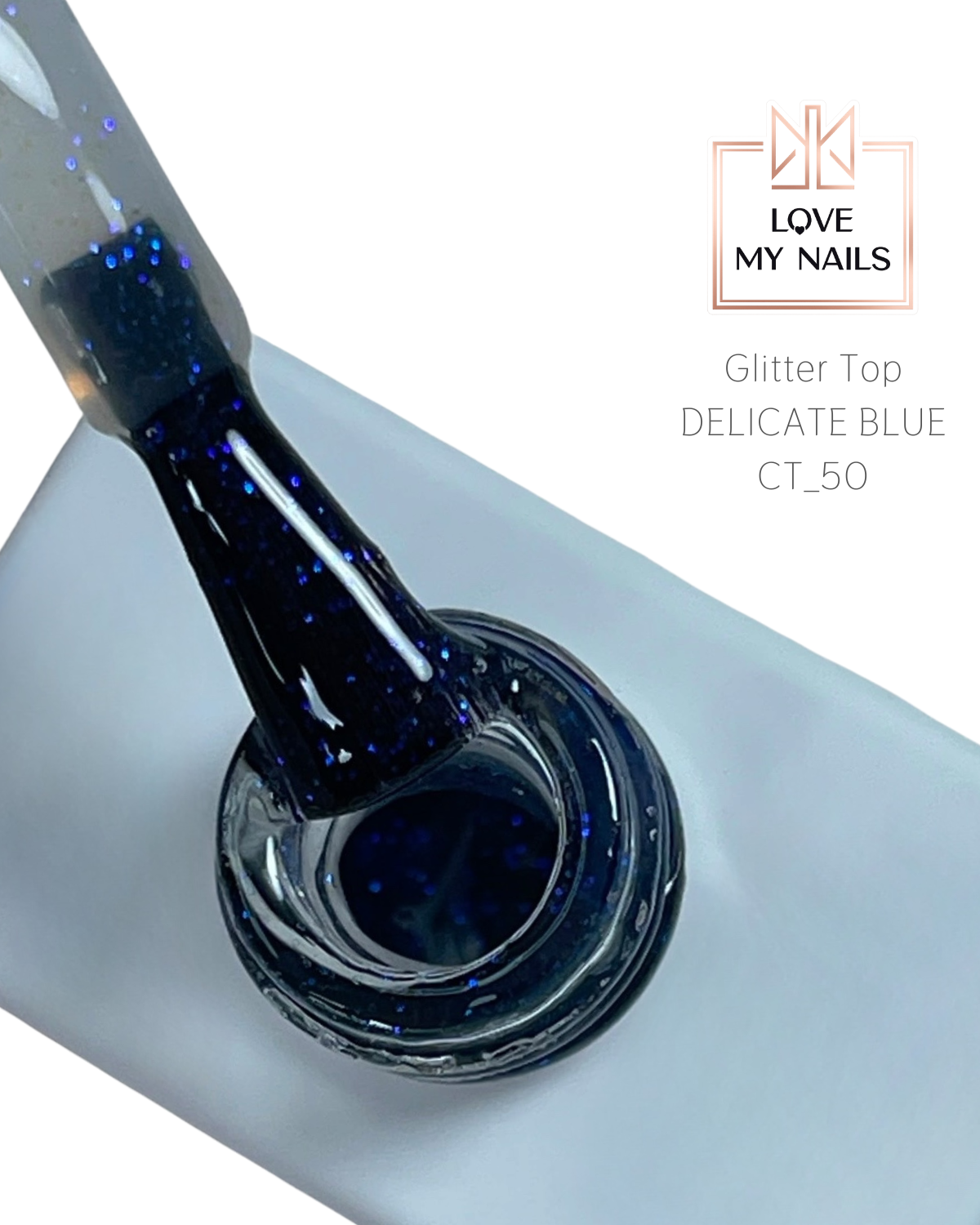 Glitter Top Coat  Delicate Blue NO WIPE 12ml von Love My Nails TPO/HEMA-free
