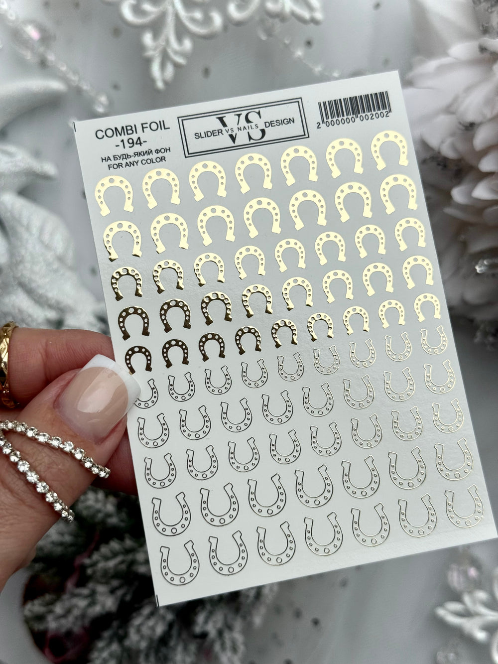 Slider with foil (water-soluble decals) by VS Nails 194 COMBI FOIL
