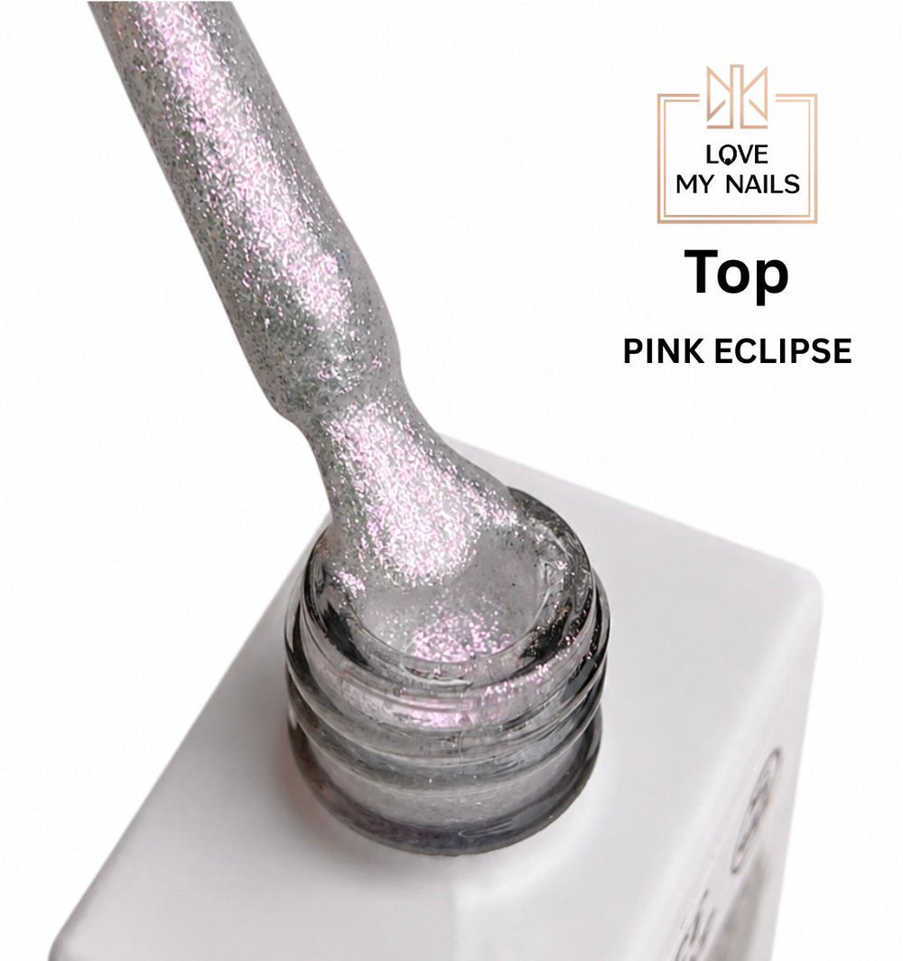 Glitter Top Coat Pink Eclipse NO WIPE 12ml von Love My Nails (TPO-free)