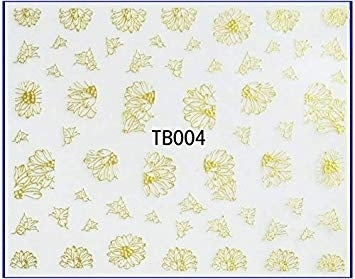 Sticker 3D Design Flowers in gold TB004