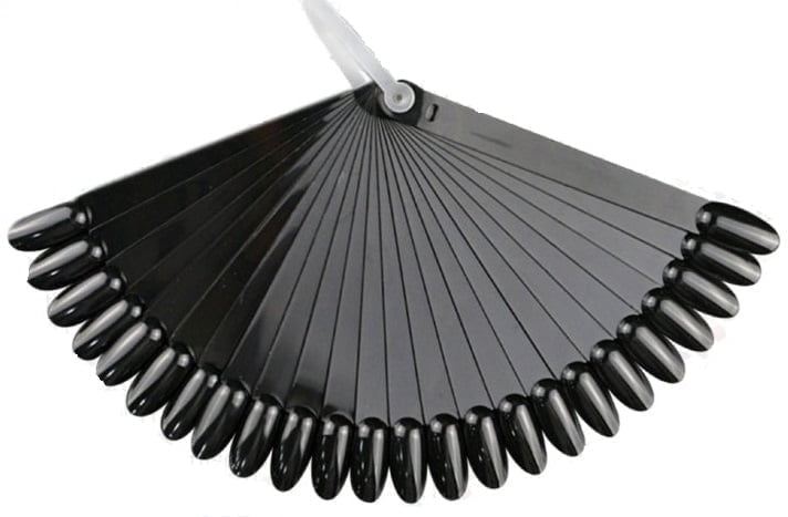 Tips Ring Display (Colorchart) 50 pieces. Almond shape black