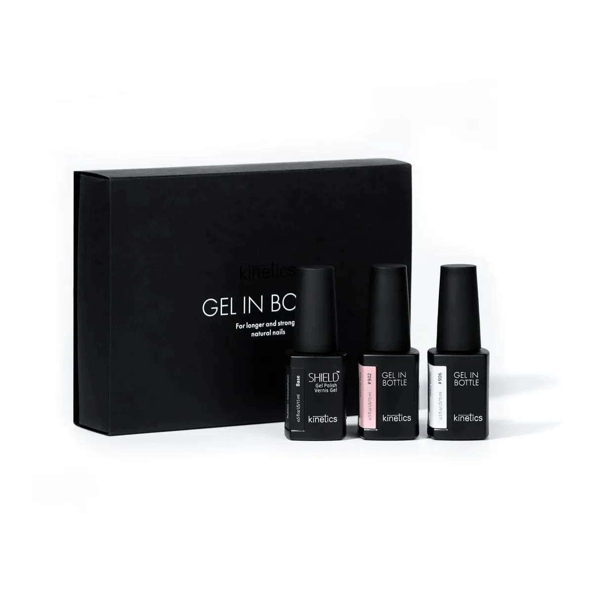 Kinetics TESTPAKET Gel in Bottle 3tlg. Shield Rubber Base+, Gel in Bottle #902 & #906 (TPO-free)