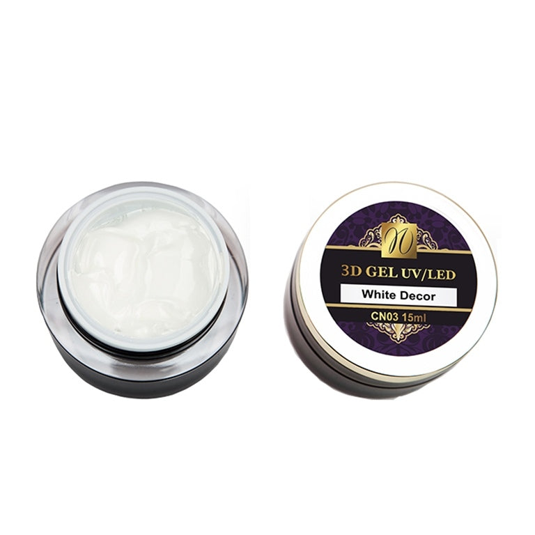 Gel per unghie "Decorazione Bianca 3D" 15ml