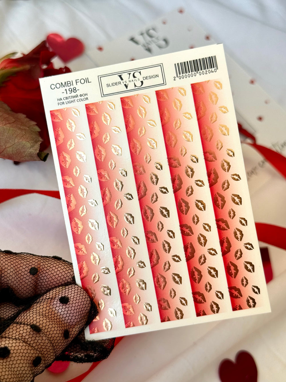 Slider with foil (water-soluble decals) by VS Nails 198 COMBI FOIL