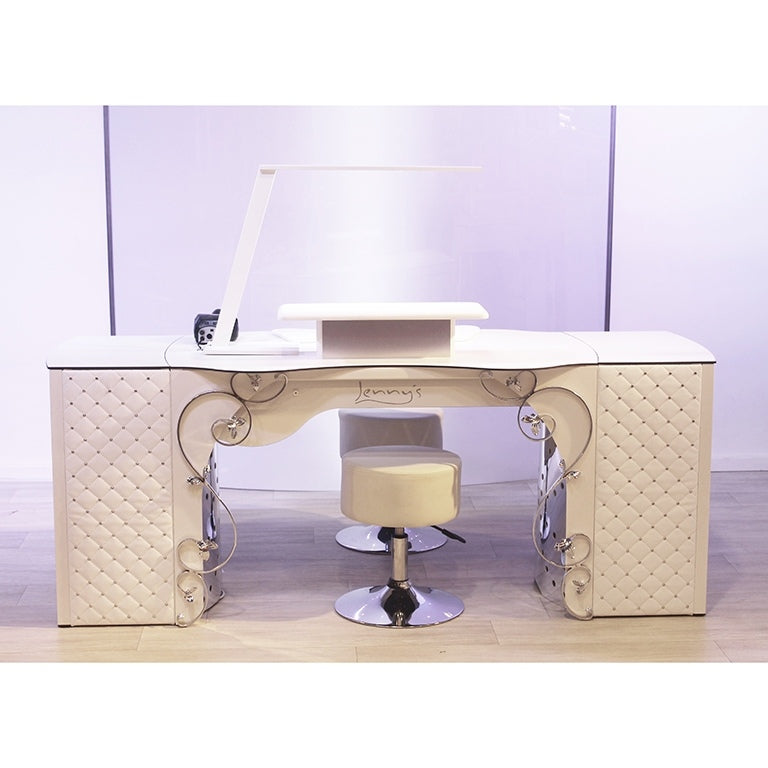 Nail table RomanTisch including extraction A 400 with 2 square add-on cabinets 