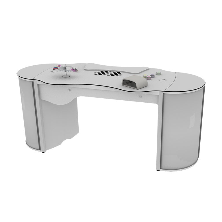 Nail table RomanTisch including extraction A 400 with 2 semicircular add-on cabinets 