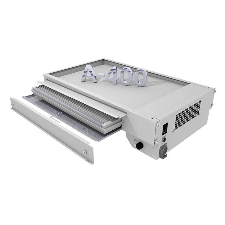 Nail table RomanTisch including extraction A 400 with semi-circular extension cabinet 