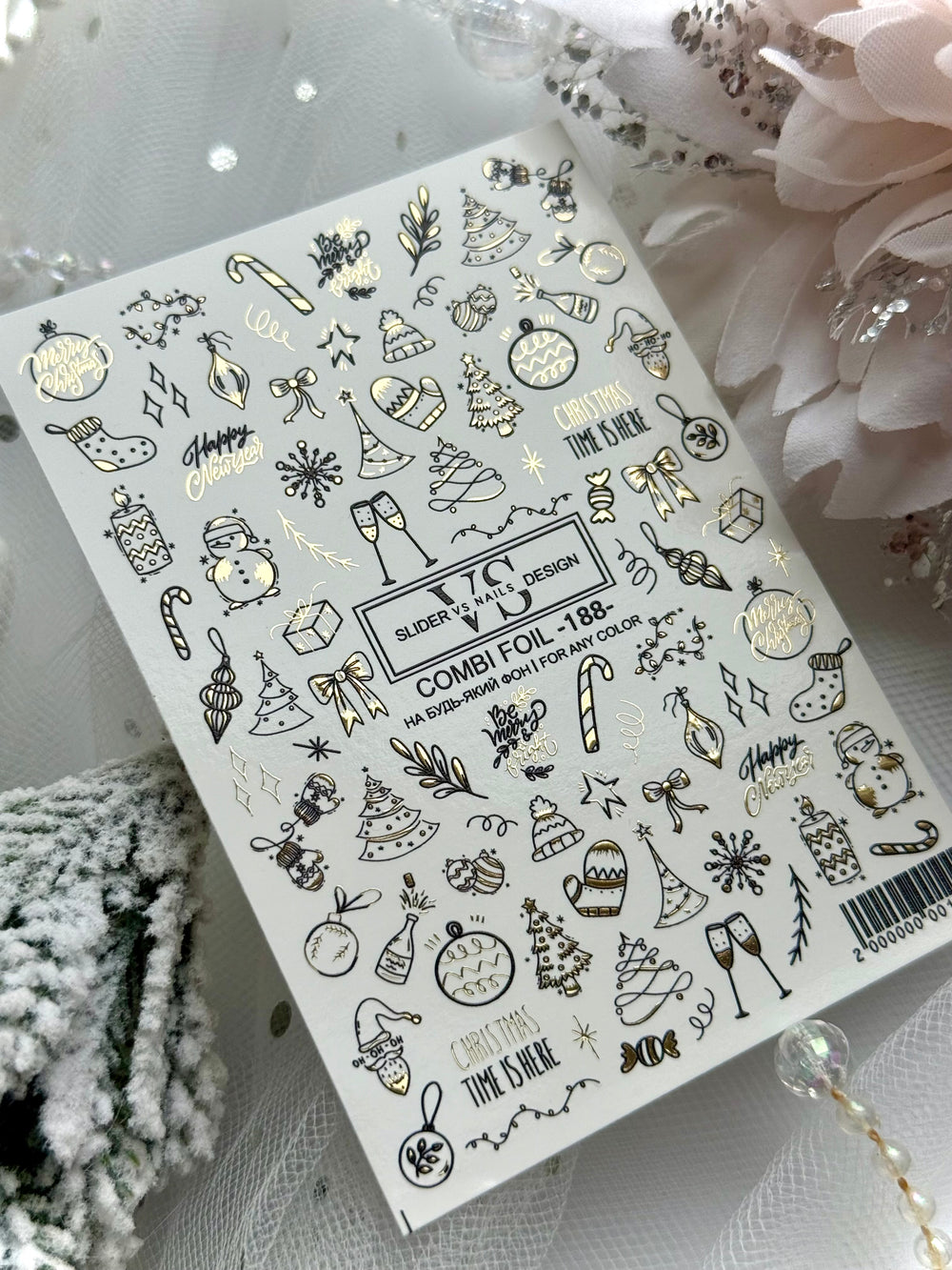 Slider with foil (water-soluble decals) by VS Nails 188 COMBI FOIL