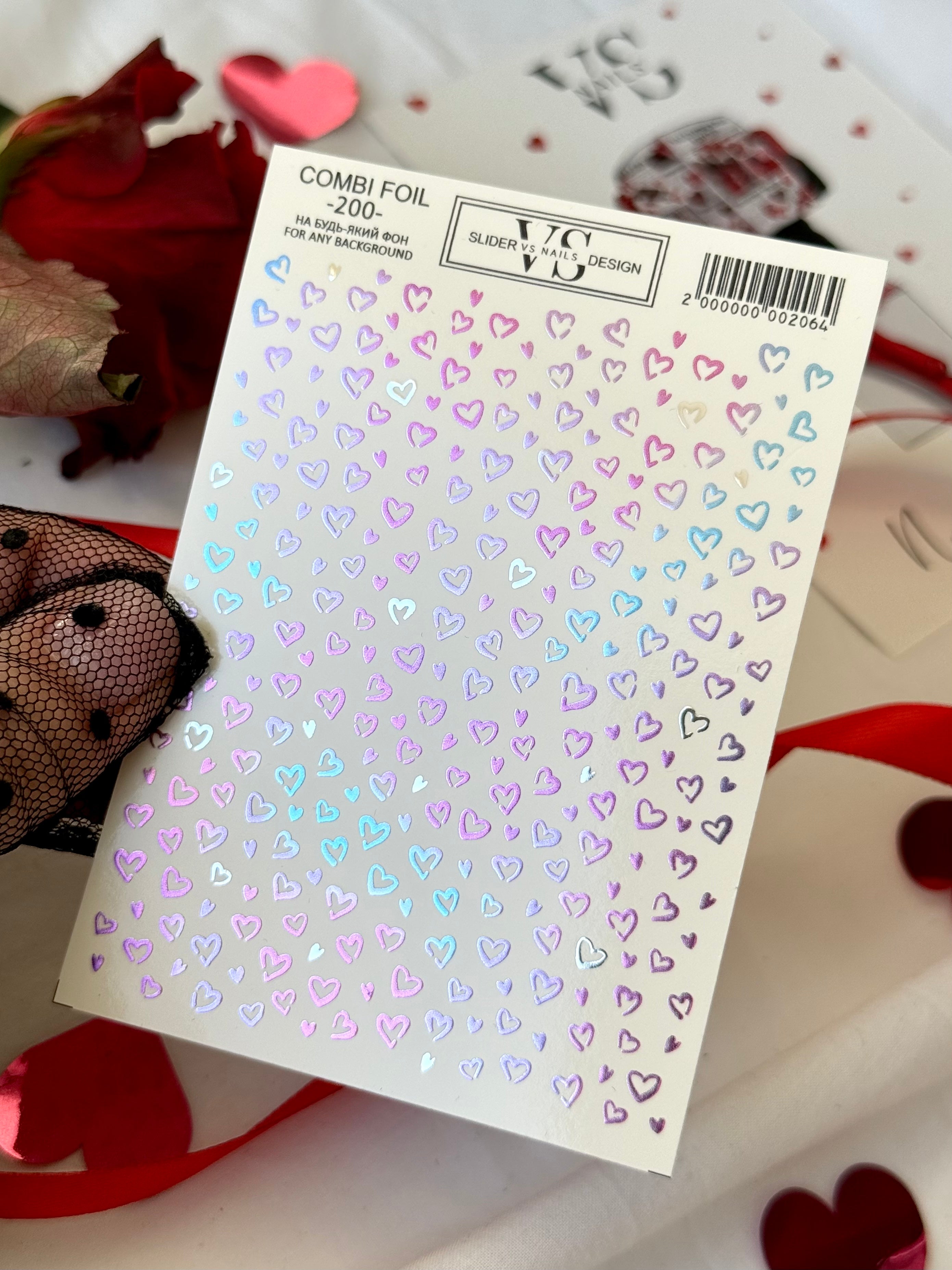 Slider mit Folie (Wasserlösliche Aufkleber) von VS Nails 200 COMBI FOIL