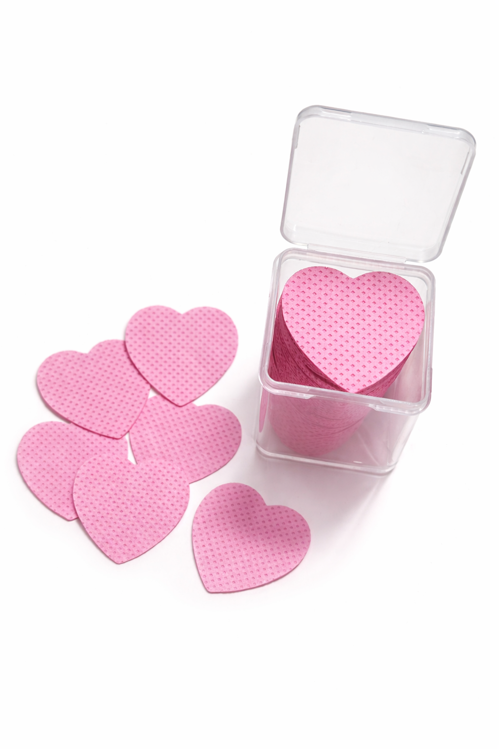 Fusselfreie Tücher in Herzform 90 St. rosa/weiß/schwarz