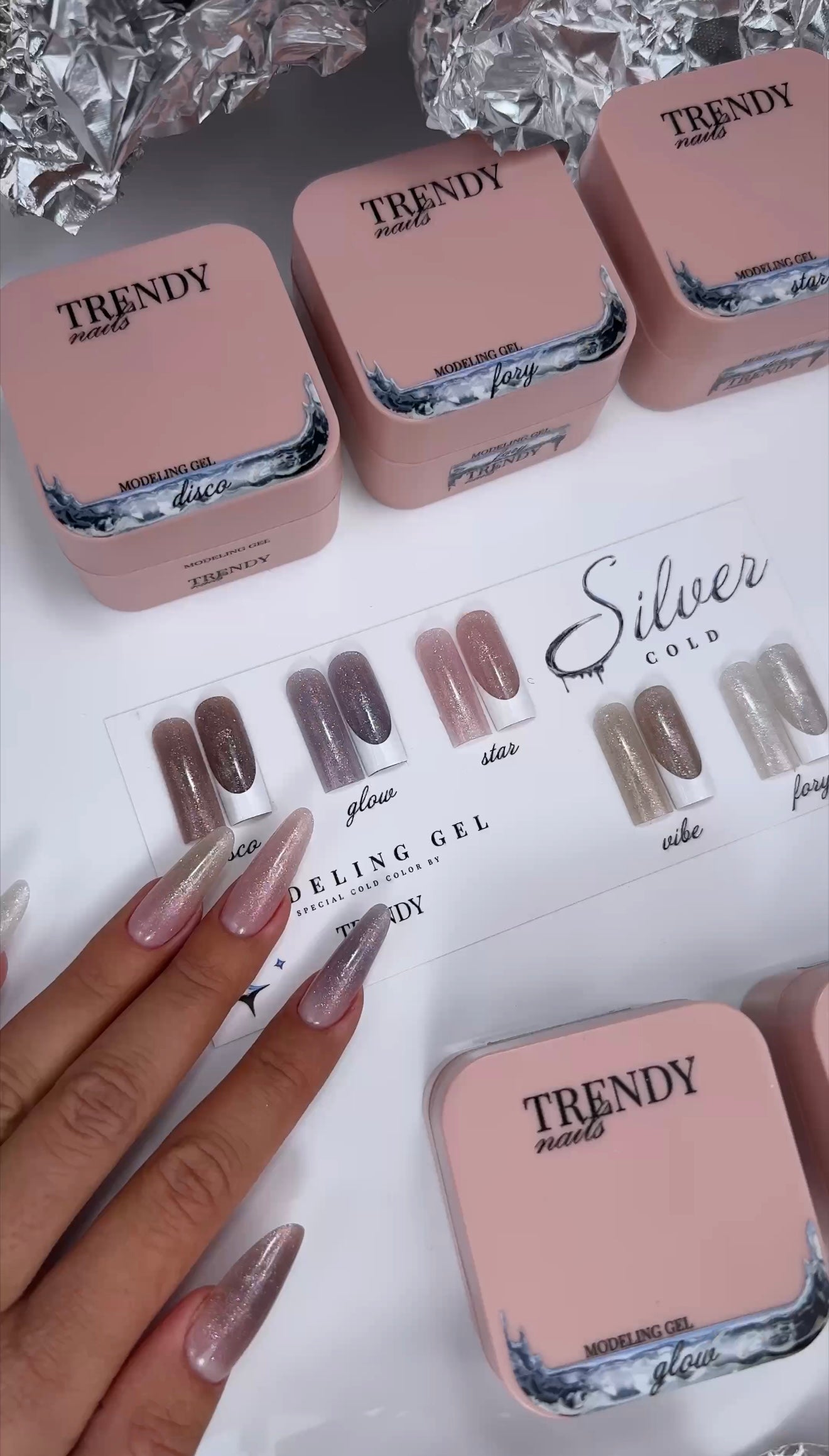 Modeling Gel selbstglättend „Glow“ Silver-Gold Collection (15ml/30ml) (TPO-Free)