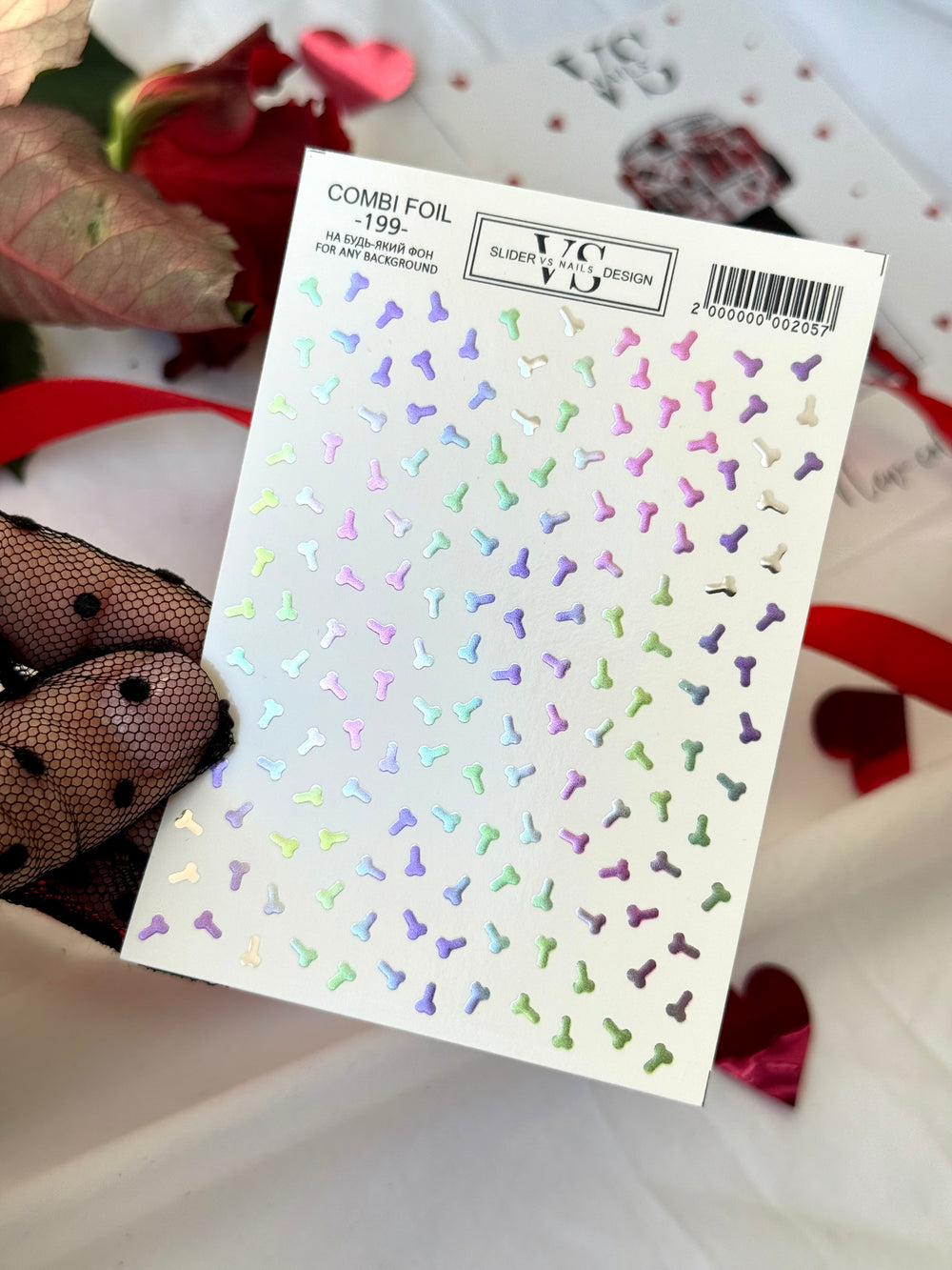 Slider mit Folie (Wasserlösliche Aufkleber) von VS Nails 199 COMBI FOIL