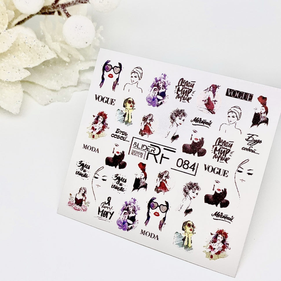 Sticker Design RF084 Vogue (водорастворимые наклейки) Слайдер