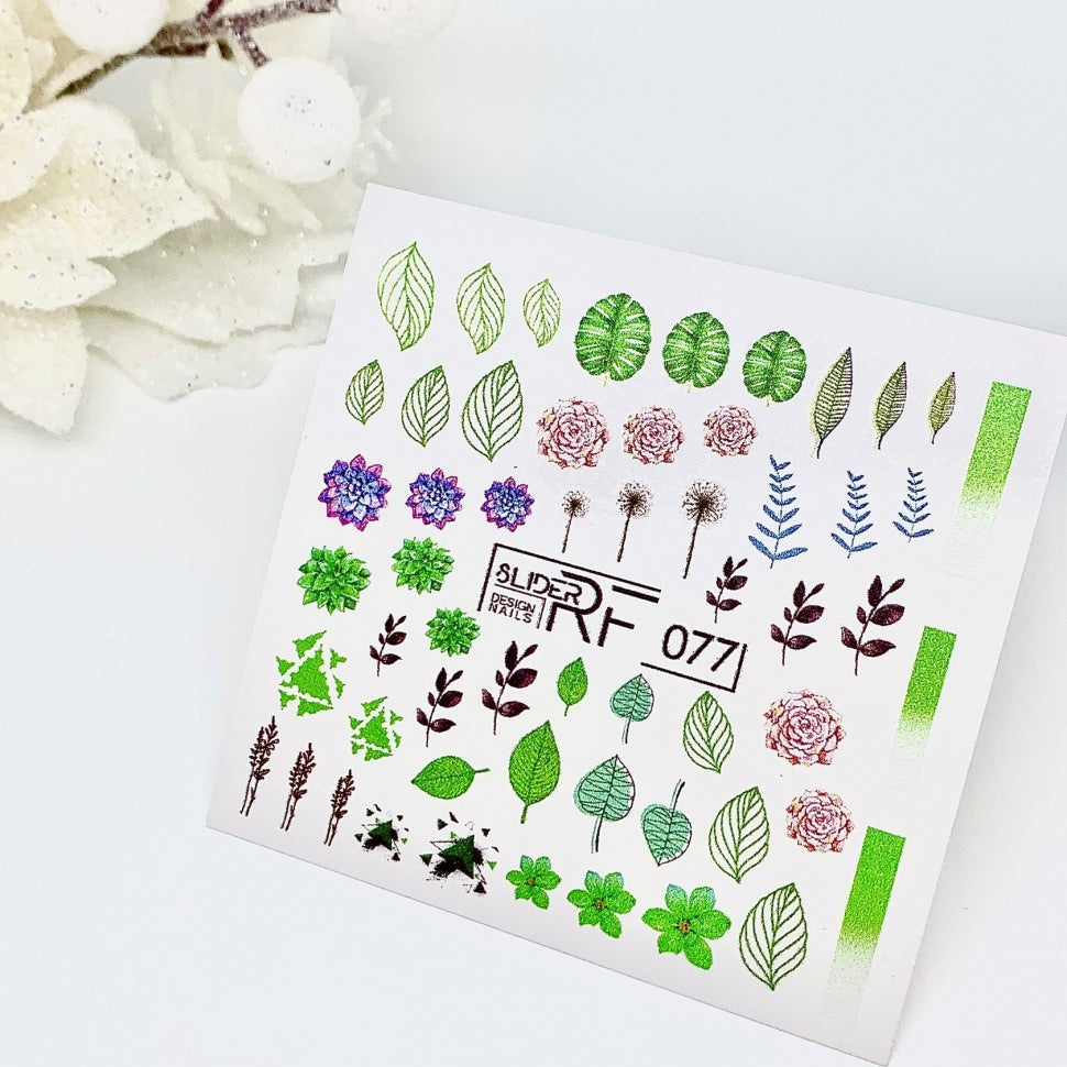 Sticker Design RF077 Leaves (Water-soluble Stickers) Slider