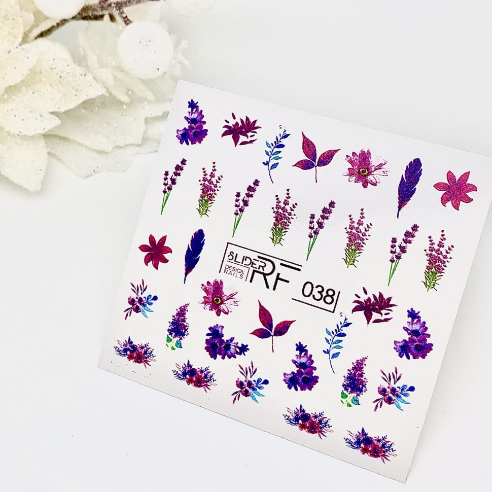 Sticker Design RF038 Цветы (водорастворимые наклейки) Слайдер