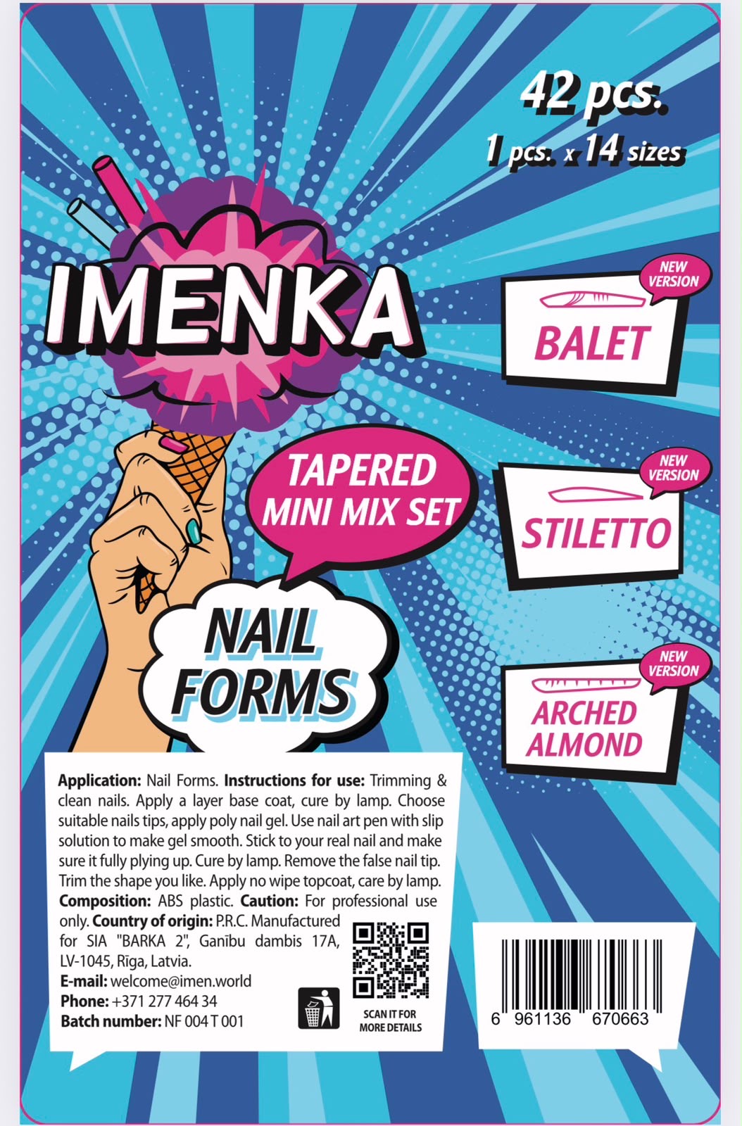 Nail Forms "Tapered Mini  Mix" 140 Stk.  von Imenka