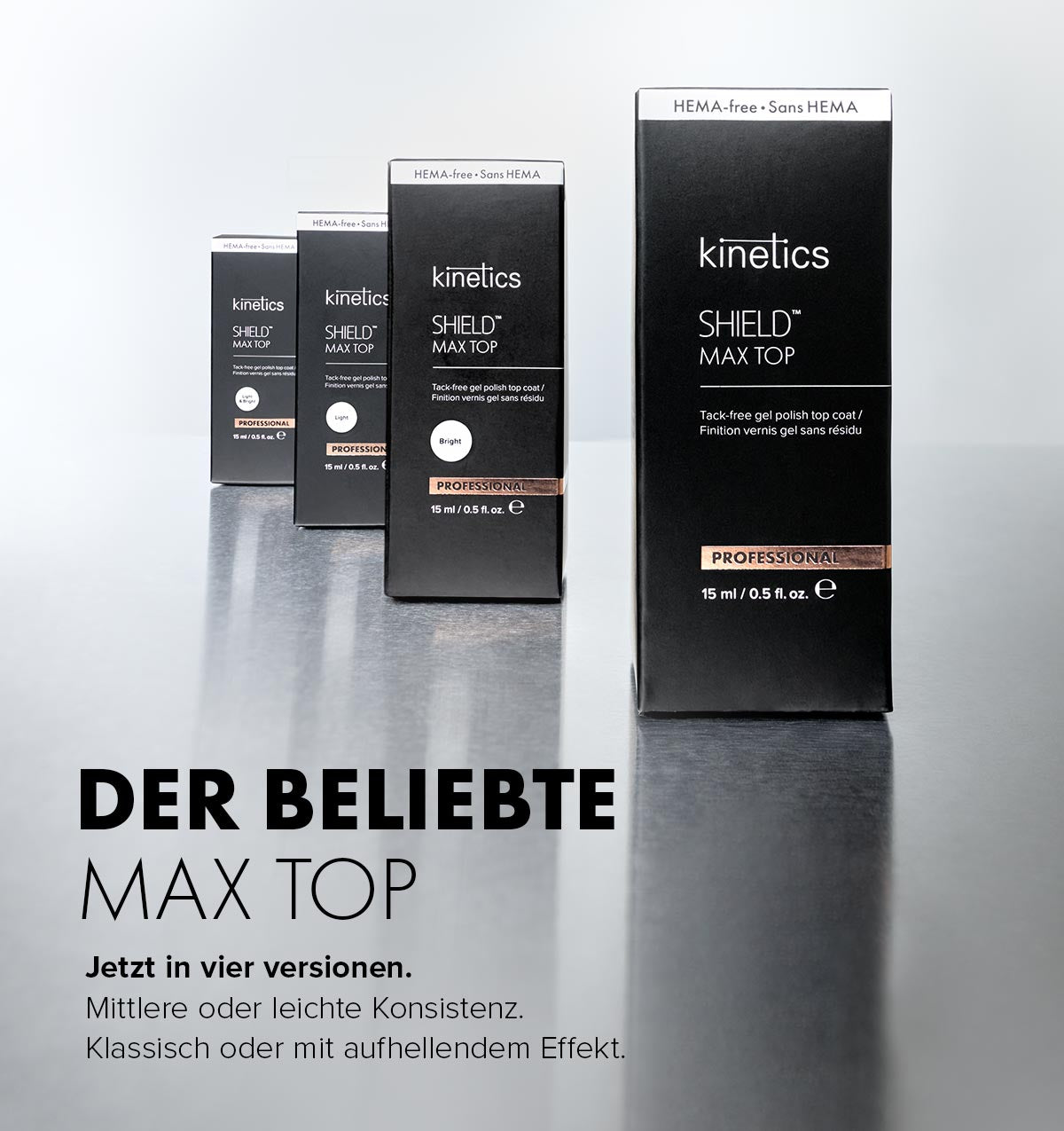 Kinetics SHIELD MAX Top Bright 15ml (HEMA-frei)