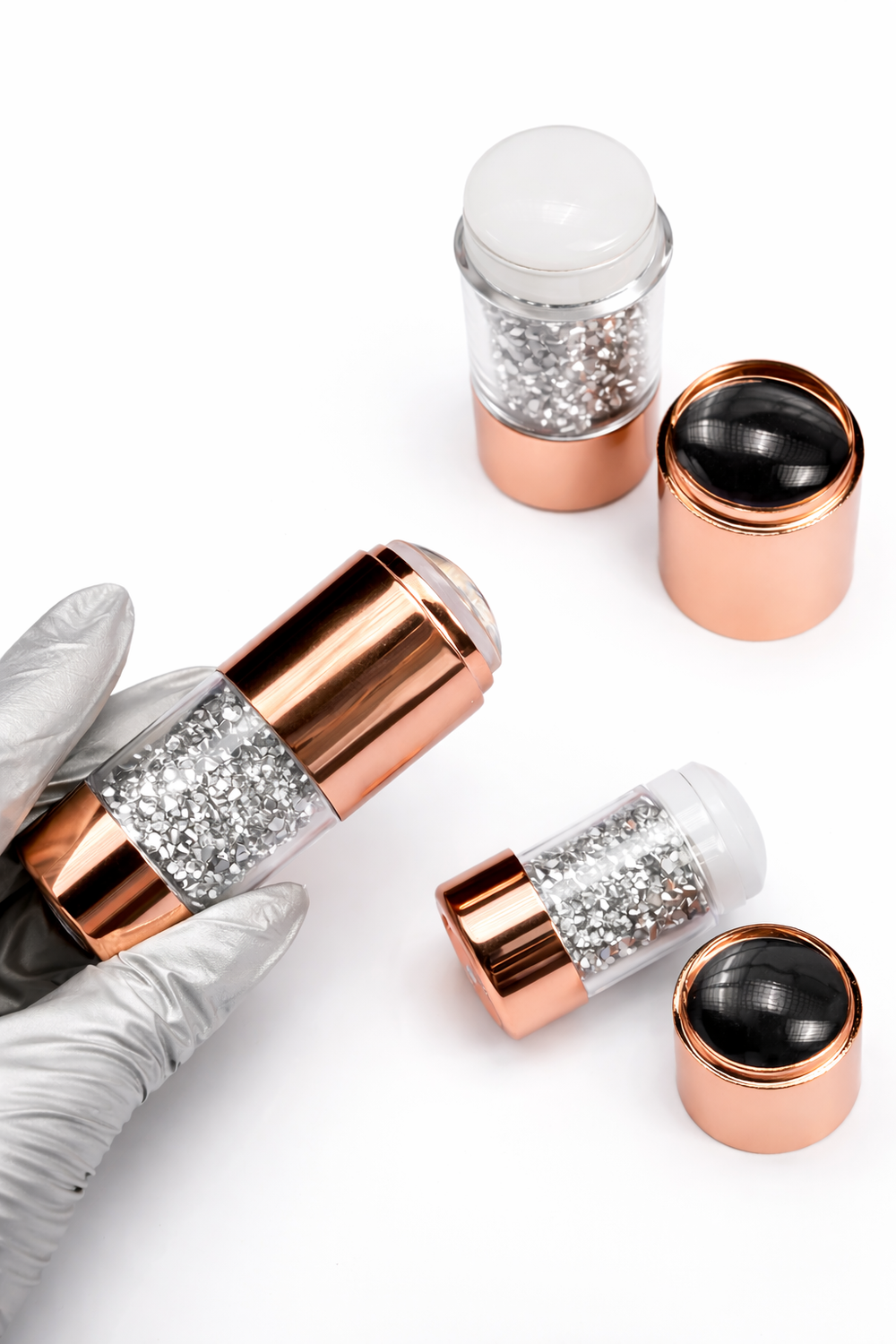 Stampo in silicone con manico in metallo bronzato