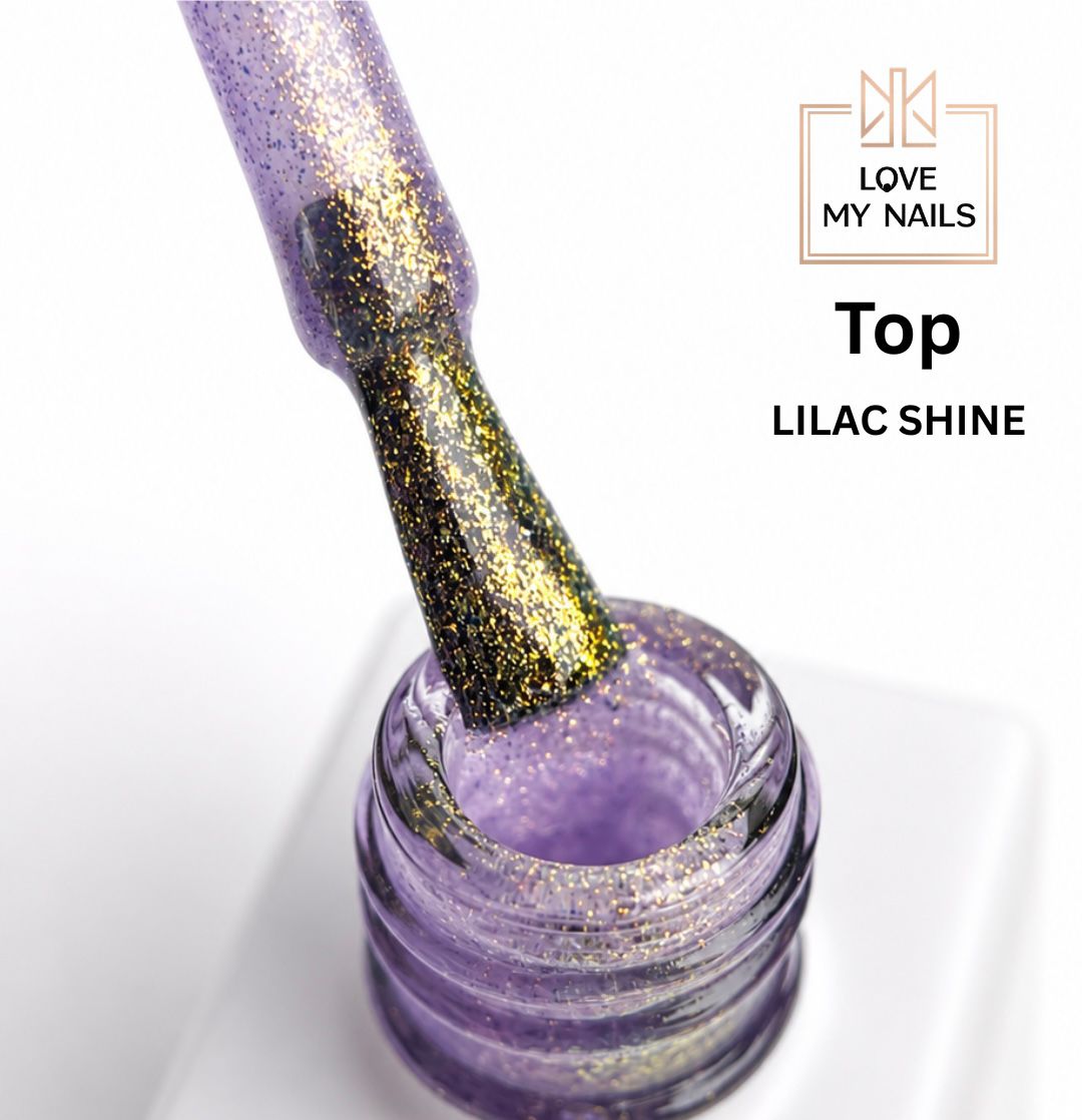Glitter Top Coat Lilac Shine NO WIPE 12ml von Love My Nails (TPO-free)