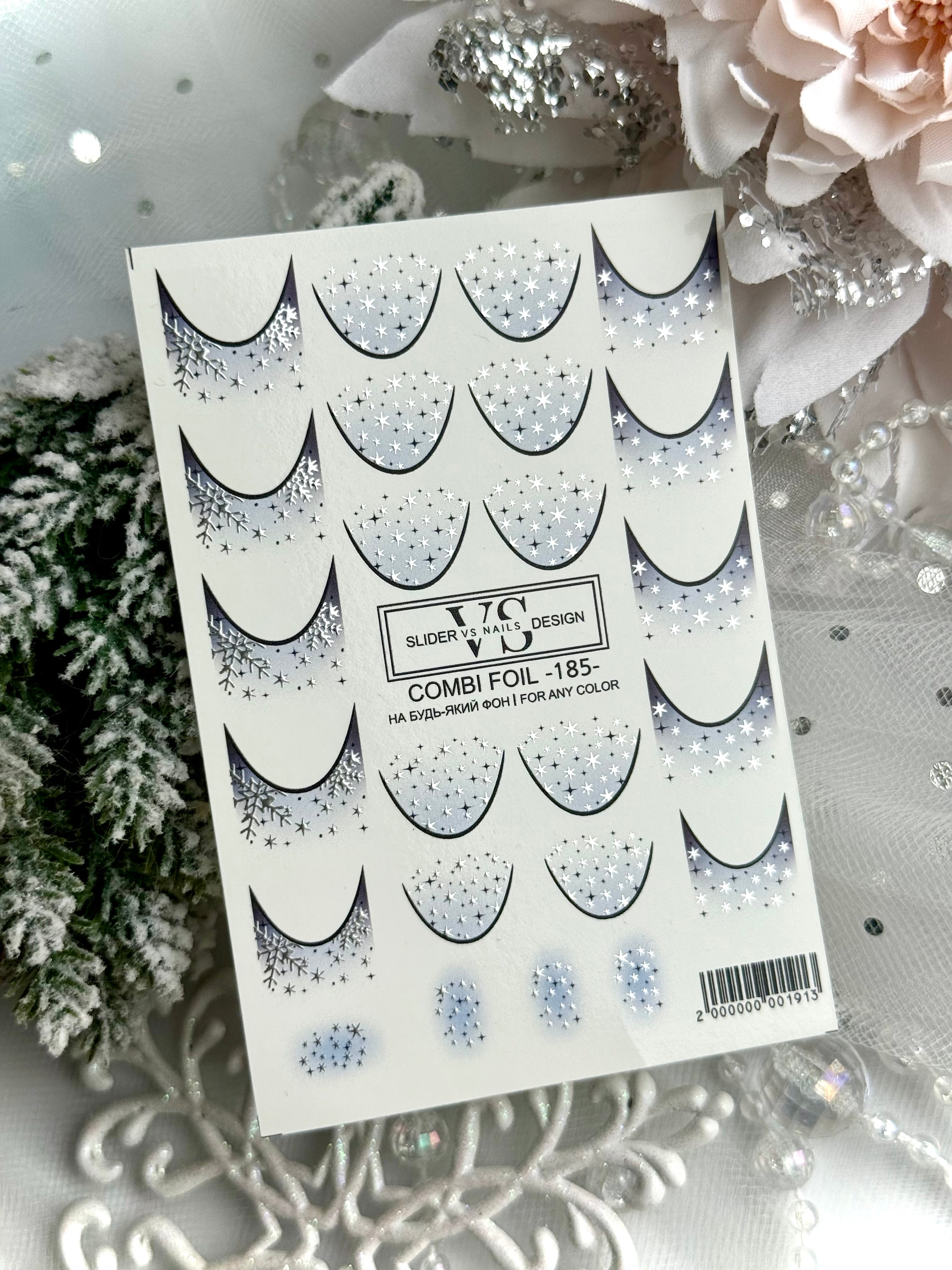 Slider mit Folie (Wasserlösliche Aufkleber) von VS Nails 185 COMBI FOIL