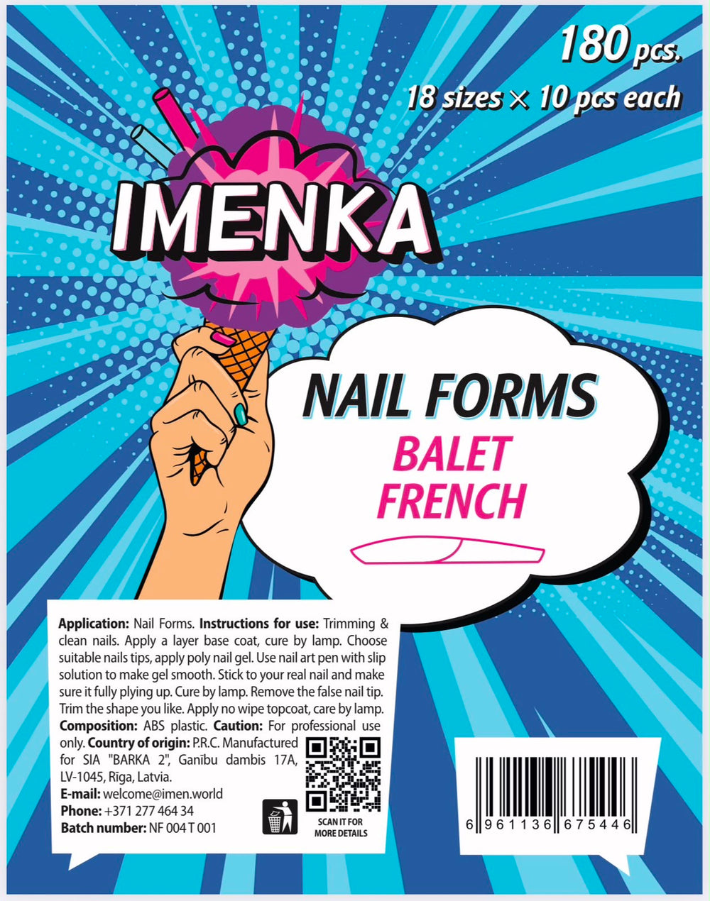 Nail Forms "Ballet French" 180 pcs. by Imen