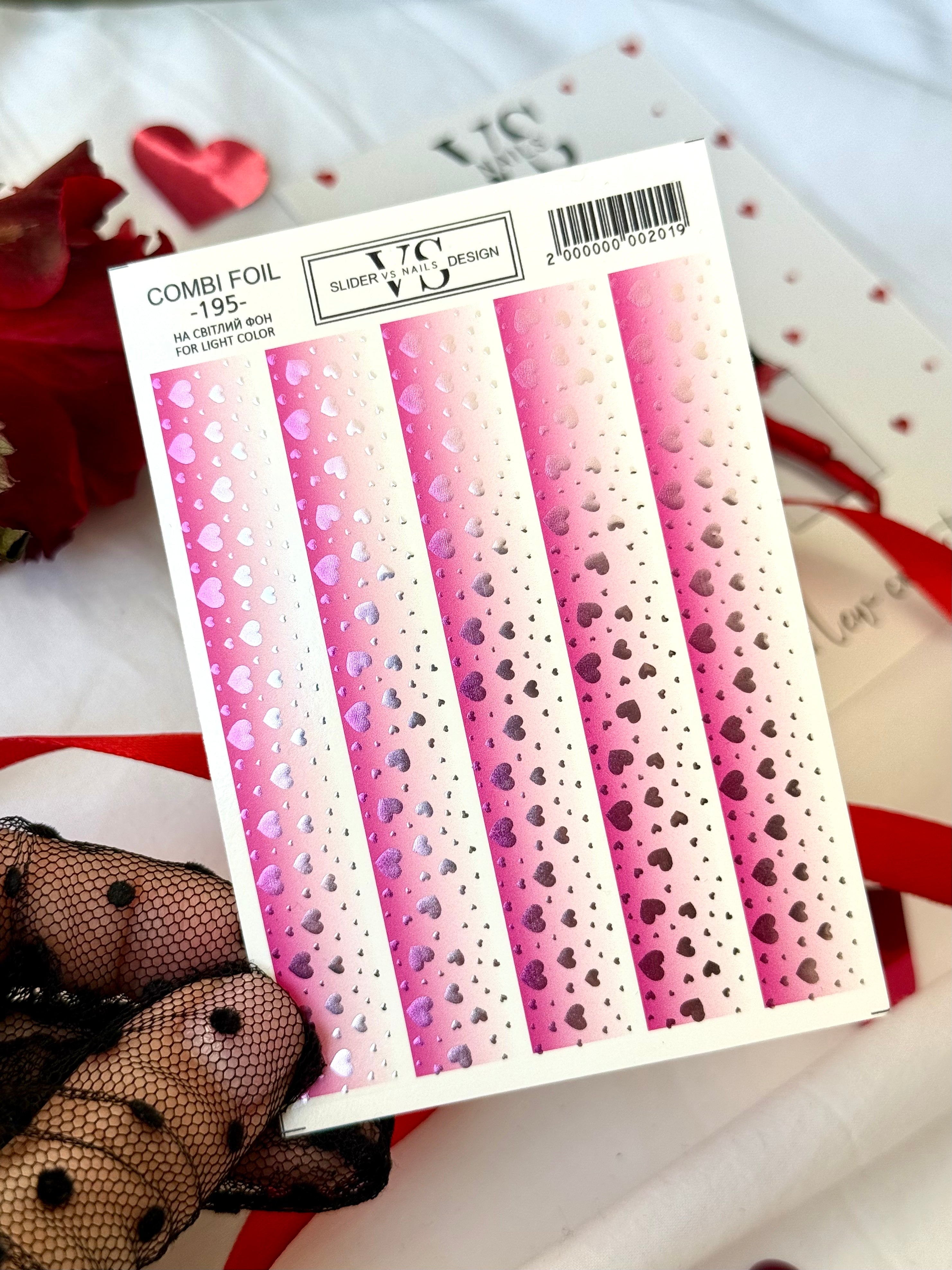 Slider mit Folie (Wasserlösliche Aufkleber) von VS Nails 195 COMBI FOIL