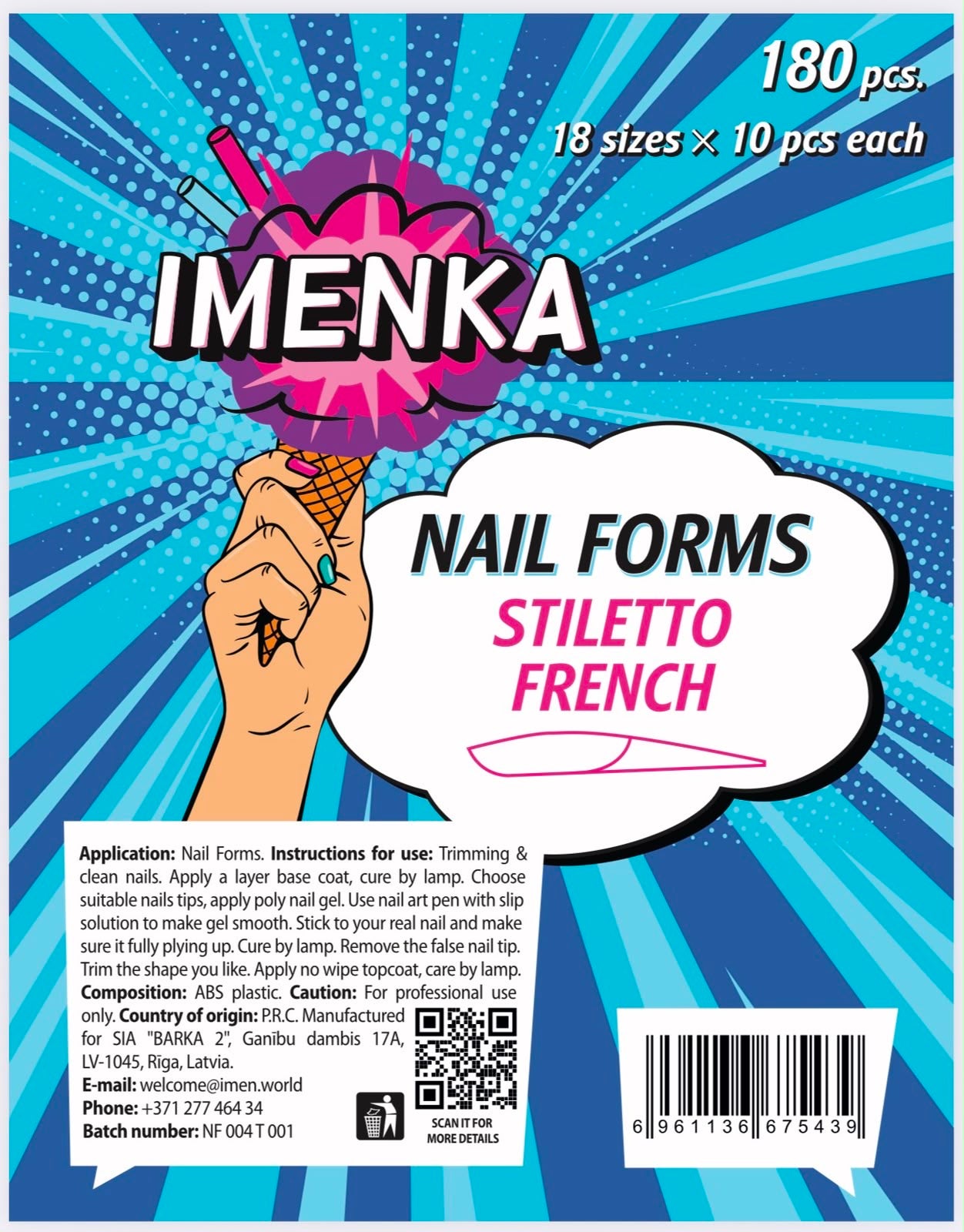 Nail Forms "Stiletto  French" 180 Stk. von Imenka