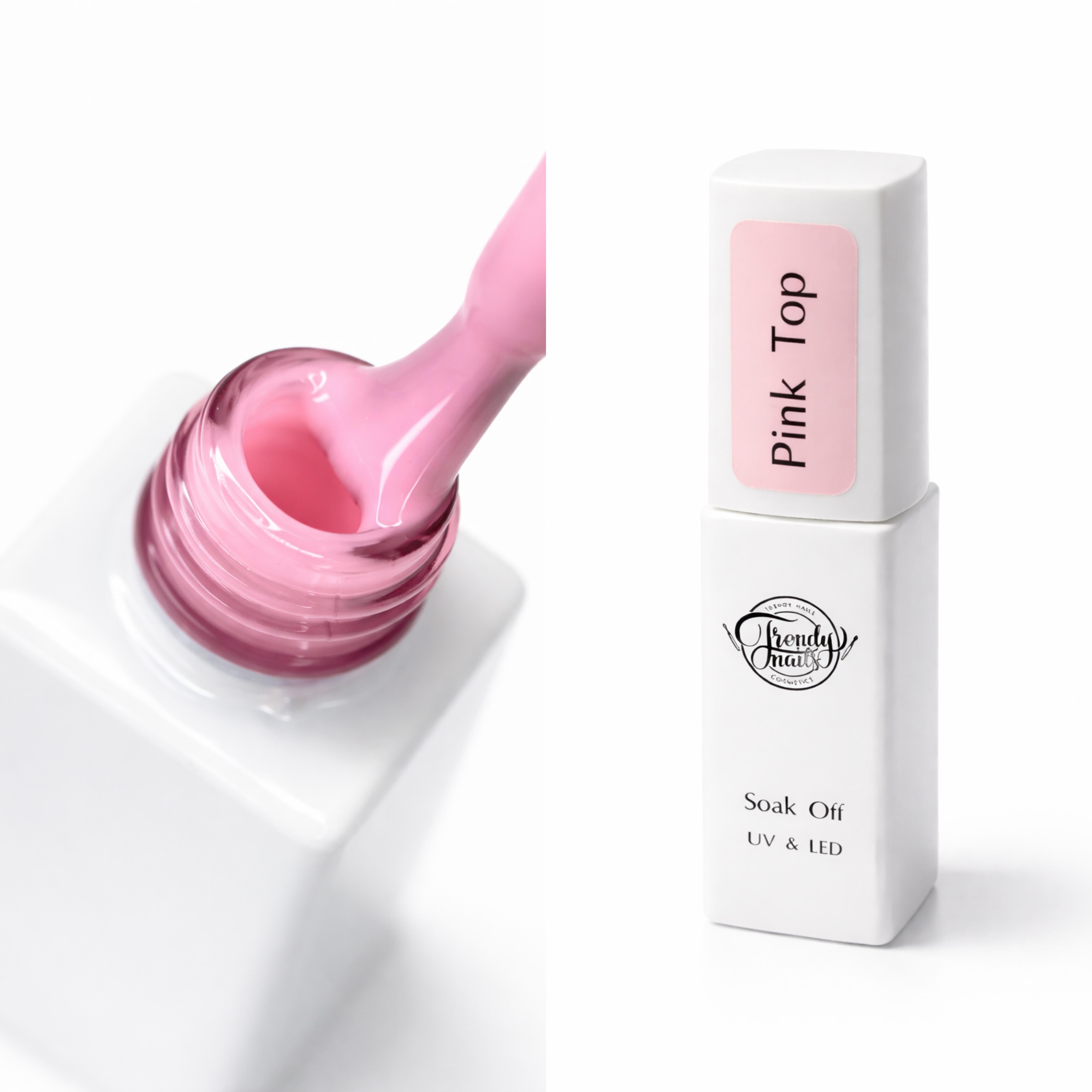 Pink Top Coat NO WIPE 8/15ml von Trendy Nails TPO-Free