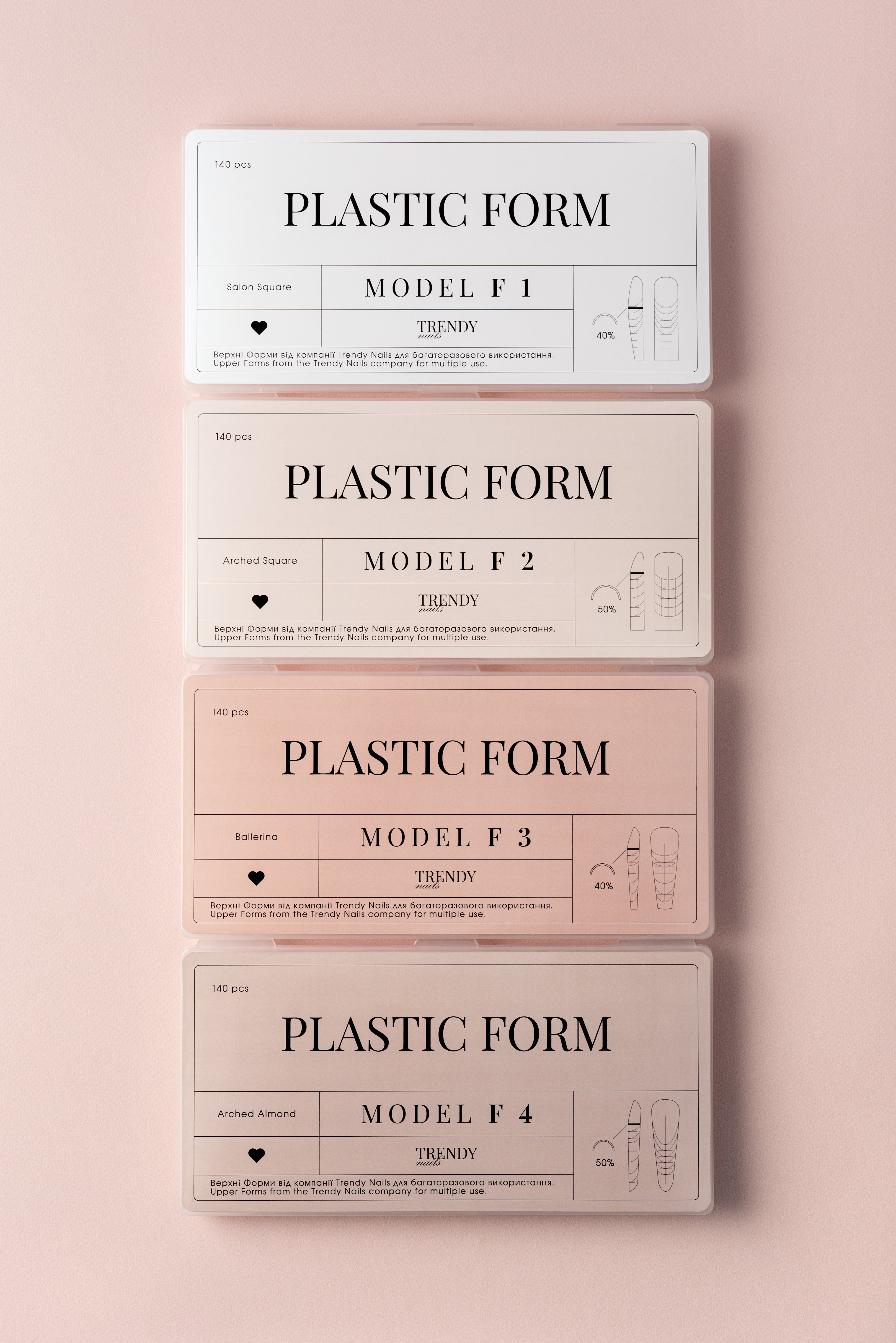 Neue Dual Tips Salon Square Form 140Stk. Model F1 von Trendy Nails