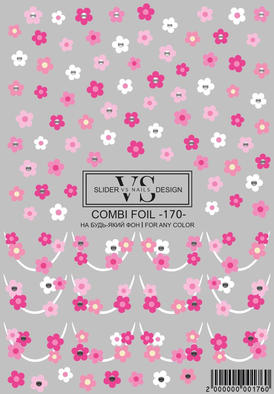 Slider with film (water-slide decals) by VS Nails 170 COMBI FOIL