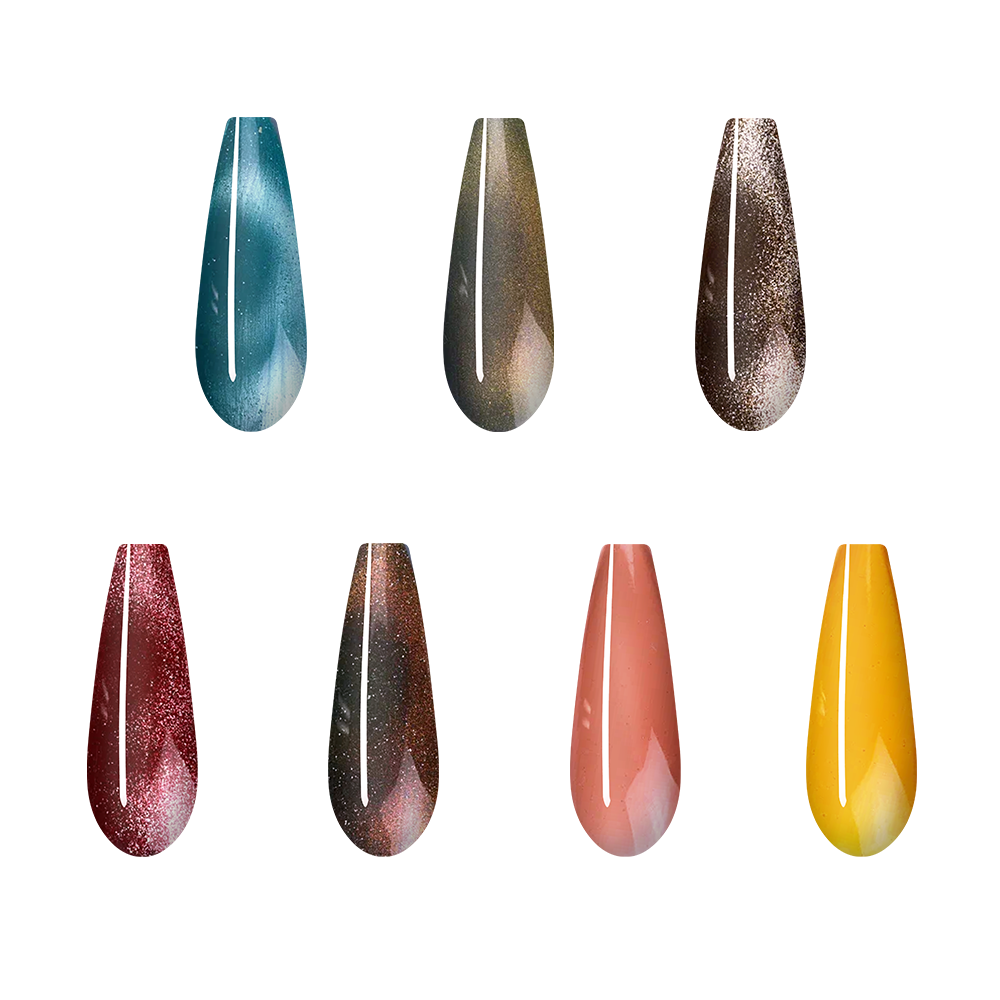 7x8ml Set of Cat Eye Gel Polishes British Shorthair von IMEN
