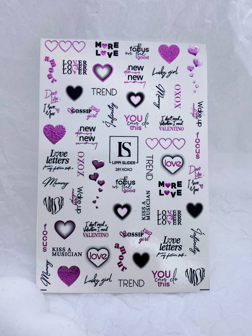 Slider "XOXO" 281 (Wasserlösliche Aufkleber) von Lippi Slider