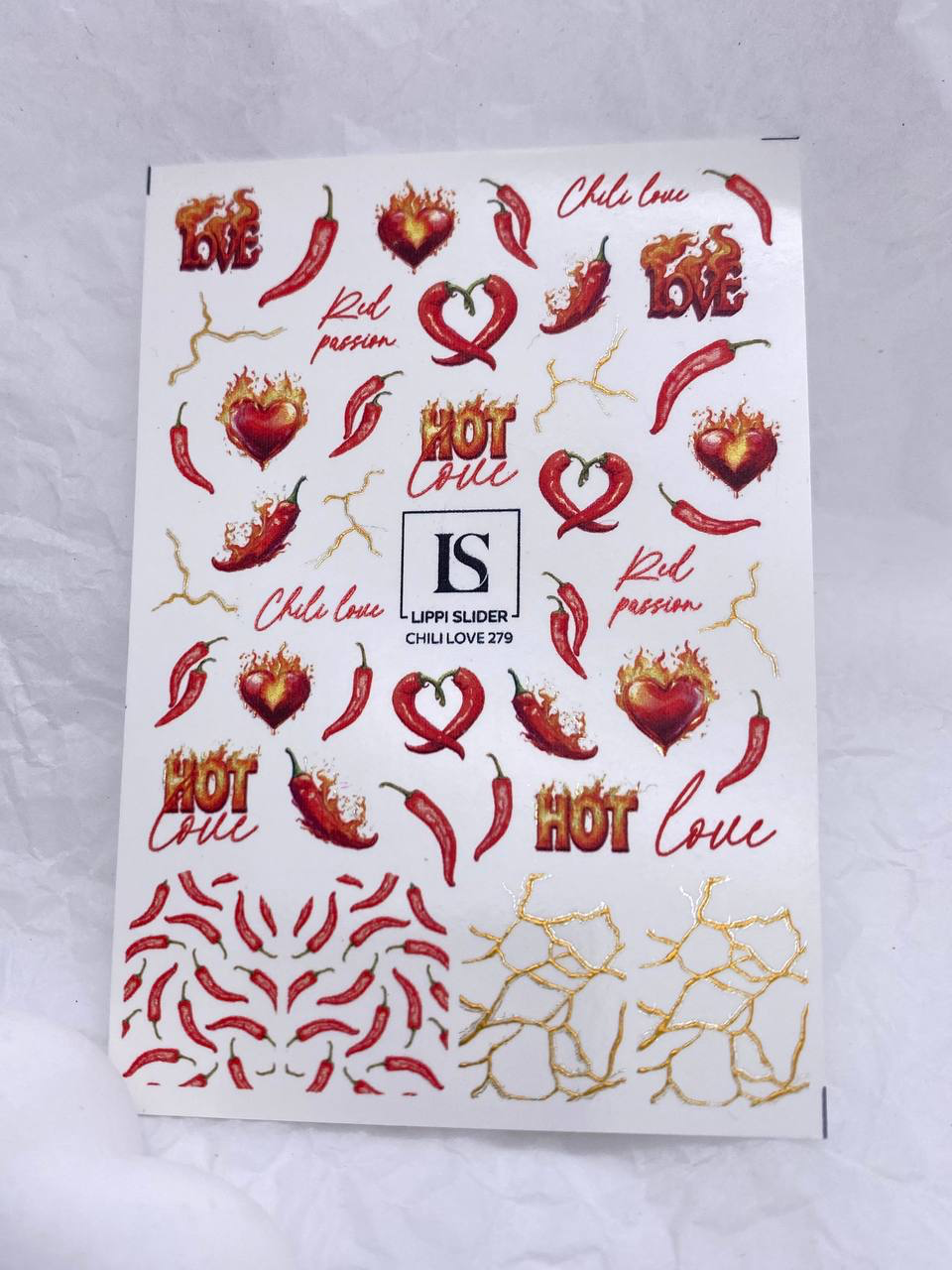 Slider "Chilli Love" 279 (Wasserlösliche Aufkleber) von Lippi Slider