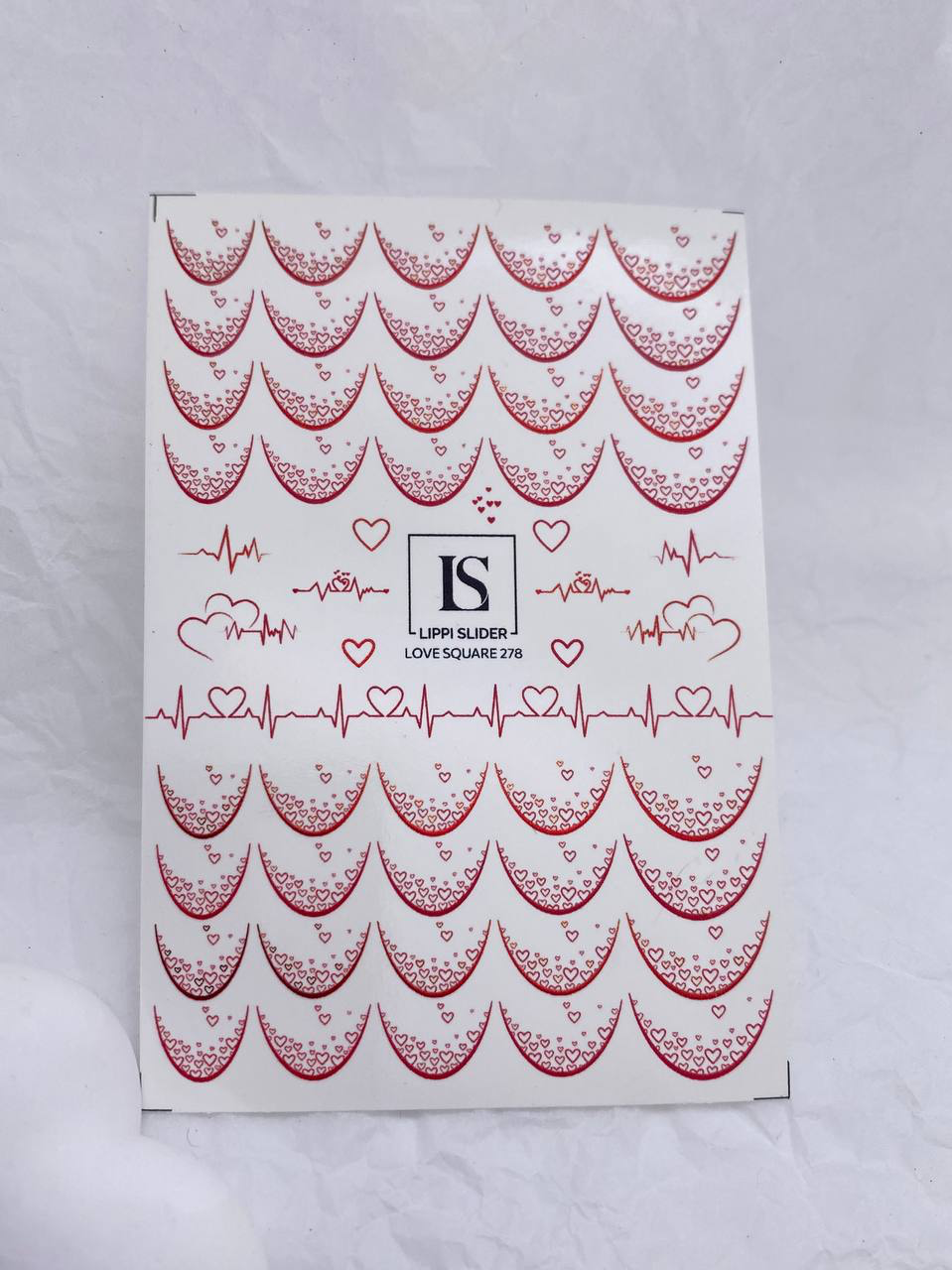 Slider "Love Square" 278 (Wasserlösliche Aufkleber) von Lippi Slider