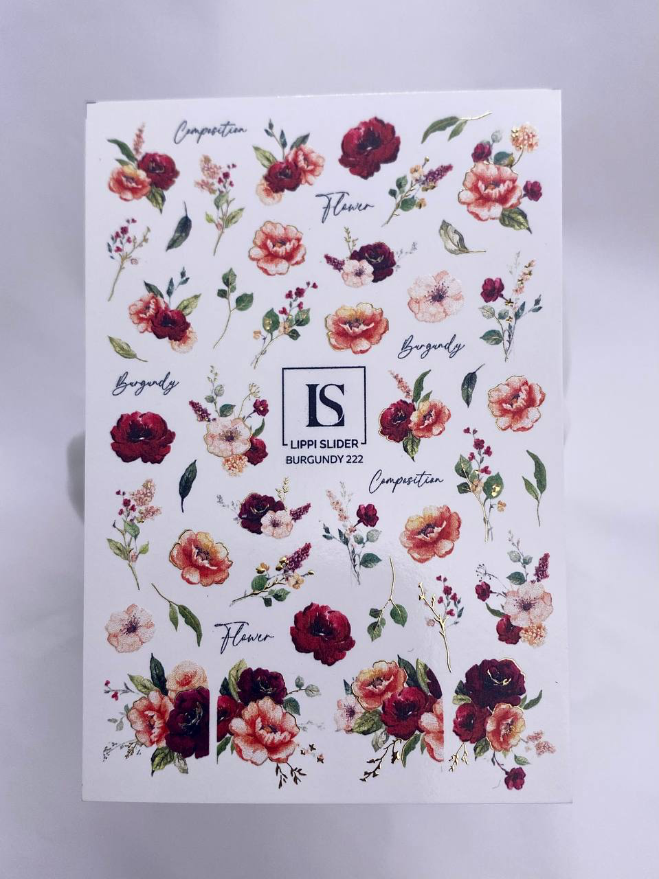Slider "Burgundy" 222 (Wasserlösliche Aufkleber) von Lippi Slider
